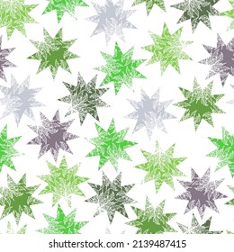 delicate openwork stars with carved botanical motifs vector seamless pattern
