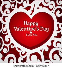 Delicate openwork appliquÃ?Â©s Valentine card  for your congratulations