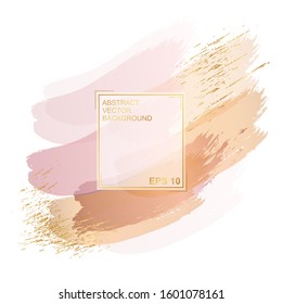 Delicate pastel background. Abstract brush strokes of paint with a frame. for weddings and beauty salons