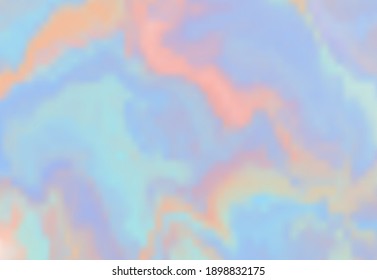 Delicate pastel blue and orange horizontal wavy marble background. Holographic vibrant colors watercolor texture for software, ui design, web, apps wallpaper, banner