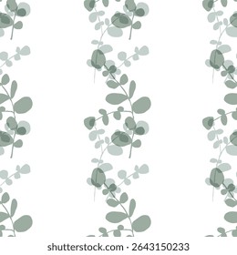 Delicado pastel eucalipto galhos padrão sem costura para o papel de parede elegante design de embalagem têxtil