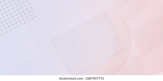 Delicados Gradientes pastel se mezclan con patrones geométricos con cuadrados punteados y líneas paralelas, creando un fondo abstracto suave y moderno con un efecto visual calmante