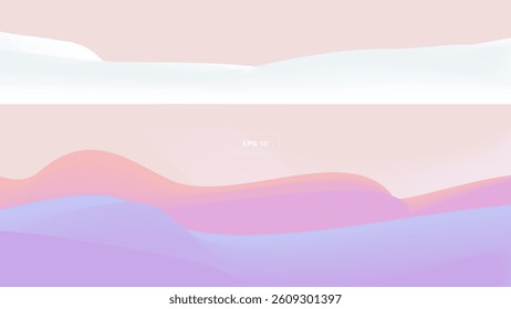 A delicate pastel landscape with smooth gradient layers. Modern backgrounds, presentations, wallpapers, and web design.