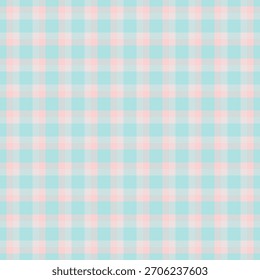Delicate pastel plaid pattern in light blue and pink. A versatile seamless design perfect for backgrounds, textiles, crafts, and creative projects. Soft and subtle.