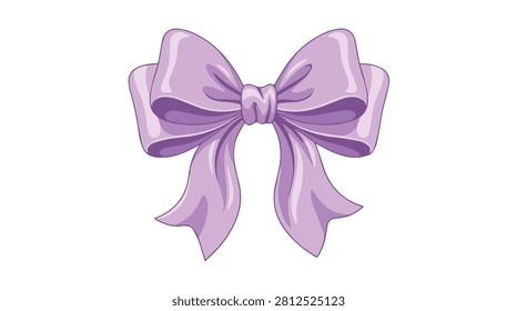 Delicate pastel purple bow with soft folds and loops on a black background ideal for accessories gift wrapping or decorative crafts