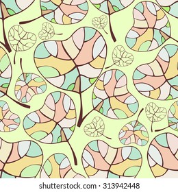 Delicate pastel seamless pattern with leaves.