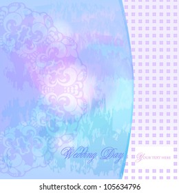 Delicate pastel wedding card or invitation, watercolor effect