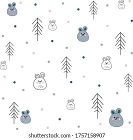 
delicate, a pattern of colorful elements, and bears, for decorating objects, fabrics, backgrounds, wallpapers