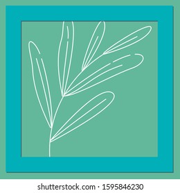 delicate pattern of leaves and branches. photo frame, pastel delicate colors