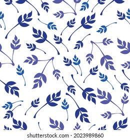 delicate pattern with leaves on a white background 