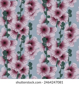 delicate pattern with mallows, pattern for textiles, summer pattern for design