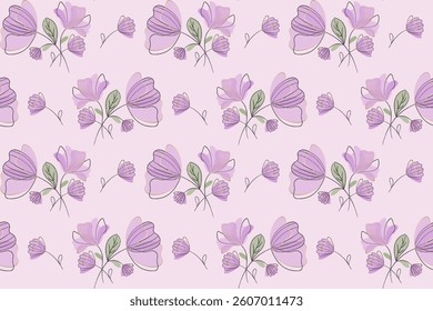 Delicate pattern in pastel pink tones with golden elements. Background, wallpaper, packaging material, fabric, bed linen and underwear, advertising material and more. Vector illustration.