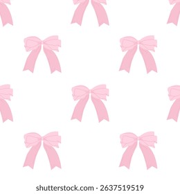 Delicate pattern with pink bows for romantic events and celebrations in pink color
