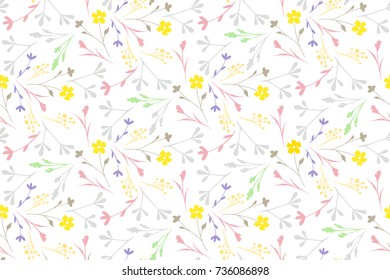 Delicate pattern in small flowers. Floral seamless background for textile, wallpapers, wrapping, paper.