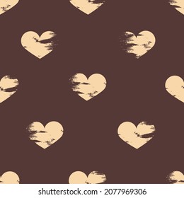 Delicate pattern for Valentine's day. The color palette includes cream and chocolate.