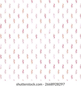 Padrão delicado com redemoinhos rosa e laranja Whimsical espalhados em um fundo branco