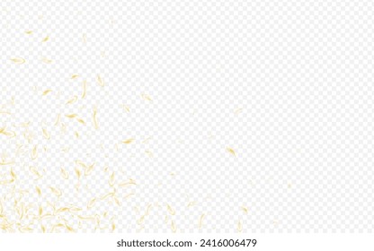 Delicate Peach Fall Vector Transparent Background. White Fly Flower Banner. Beige Sakura Spring Pattern. Gold Rose Japanese Poster. Summer Floral Wallpaper.