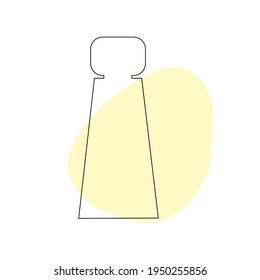 Delicate perfume bottle in the style of flat lines. Cosmetic product. Apply the scent to the skin. Vector illustration.