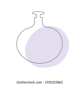 Delicate perfume bottle in the style of flat lines. Cosmetic product. Apply the scent to the skin. Vector illustration.