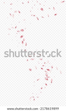 Delicate Petal Blur Vector Transparent Background. Fall Peach Illustration. Pink Cherry Tender Texture. Beautiful Floral Japanese Cover.