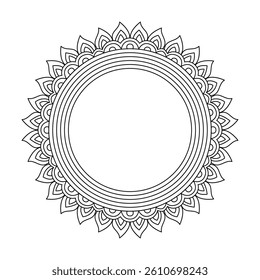 Delicate Petal Maze Mandala Coloring Book Page