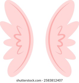 Delicate pink angel wings inspire feelings of purity, innocence, and gentle grace, crafting a celestial and dreamy atmosphere filled with light and soft elegance