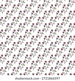 Delicados cogollos rosados en subgrupos grises delgados crean un elegante y sin costuras patrón floral perfecto para Fondos de pantalla, textiles y papelería con un toque femenino de inspiración vintage