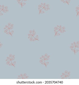delicate pink floral abstract pattern on a gray trendy background, herbal print for printing on fabric, paper, album covers and invitations