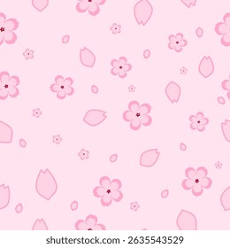 Delicate pink floral pattern design digital art background soft aesthetic top-down view decorative concept, seamless pattern cherry blossom