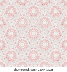 delicate pink  floral seamless pattern in pastel colors