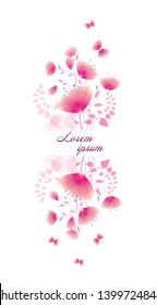 Delicate pink flower arrangement. Frame for text. Vector illustration