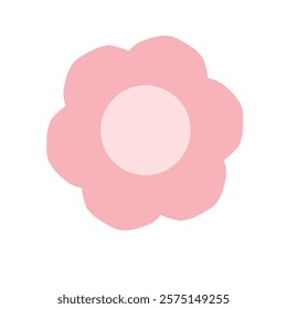 Delicate pink flower with a minimalistic style, featuring smooth shapes and a pastel color palette, ideal for digital art, decoration, or design elements