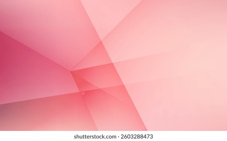 Delicate pink geometric abstract background with intersecting planes and soft gradients, providing a serene and modern aesthetic suitable for various creative applications