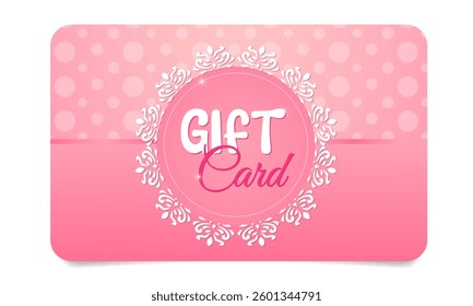 delicate pink gift card with pattern