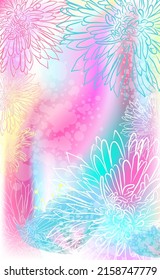 Delicado fondo de degradado rosa con flores. Ilustración del vector
