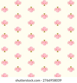 Delicate pink lotus flower pattern on cream background for wellness, spa, and feminine branding.
