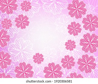 Delicate pink pattern. Purple flowers in flat style. Unique bright hippie patterns. Vector template for web design