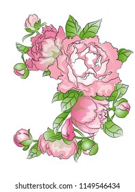 Delicate pink peonies