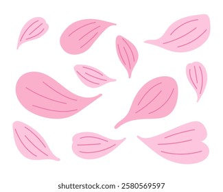 Delicate pink petals falling. A symbol of spring and renewal. Perfect for creating spring designs, website design, printed materials and souvenirs.