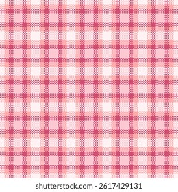 Delicate pink plaid pattern. Pixelated design perfect for backgrounds, textiles, or digital art. Evokes a soft, classic, and comforting aesthetic.