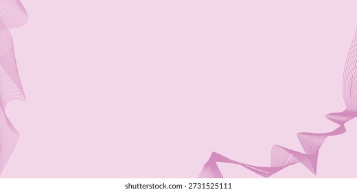 Delicate pink ribbons gracefully flow across a soft pink backdrop, creating an abstract and elegant design.
