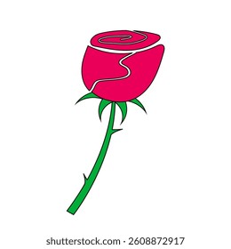 Delicate pink rose in full bloom with soft petals, isolated on a white background, representing elegance, love, and admiration