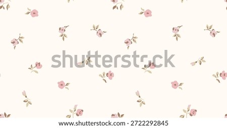 Delicate Pink Rosebud Floral Seamless Pattern background
