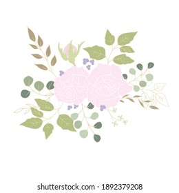 Delicate pink roses. Vector illustration.