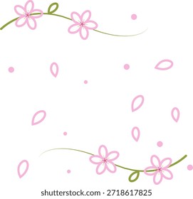 Patrón Horizontal de ramas de sakura rosa delicado