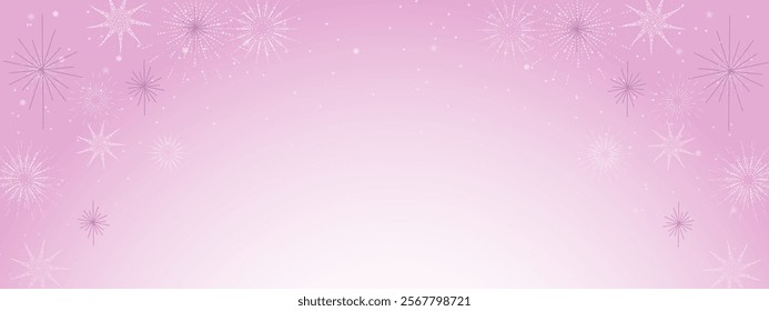 Delicate pink sky with subtle fireworks and a gentle gradient background, evoking a soft and celebratory ambiance perfect for romantic and festive designs.