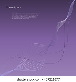 Delicate purple abstract background with flowing lines. Vector background for your design