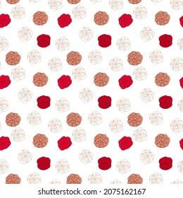 Delicate red roses seamless pattern. 