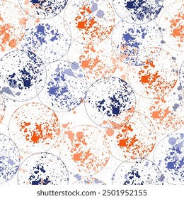 Delicate repeat background pattern of blue bubbles on a white background for print. bubble hand drawn watercolor seamless pattern