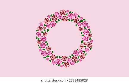 Delicate rose floral vector design round frame for invitation cards, save the date, wedding card design.